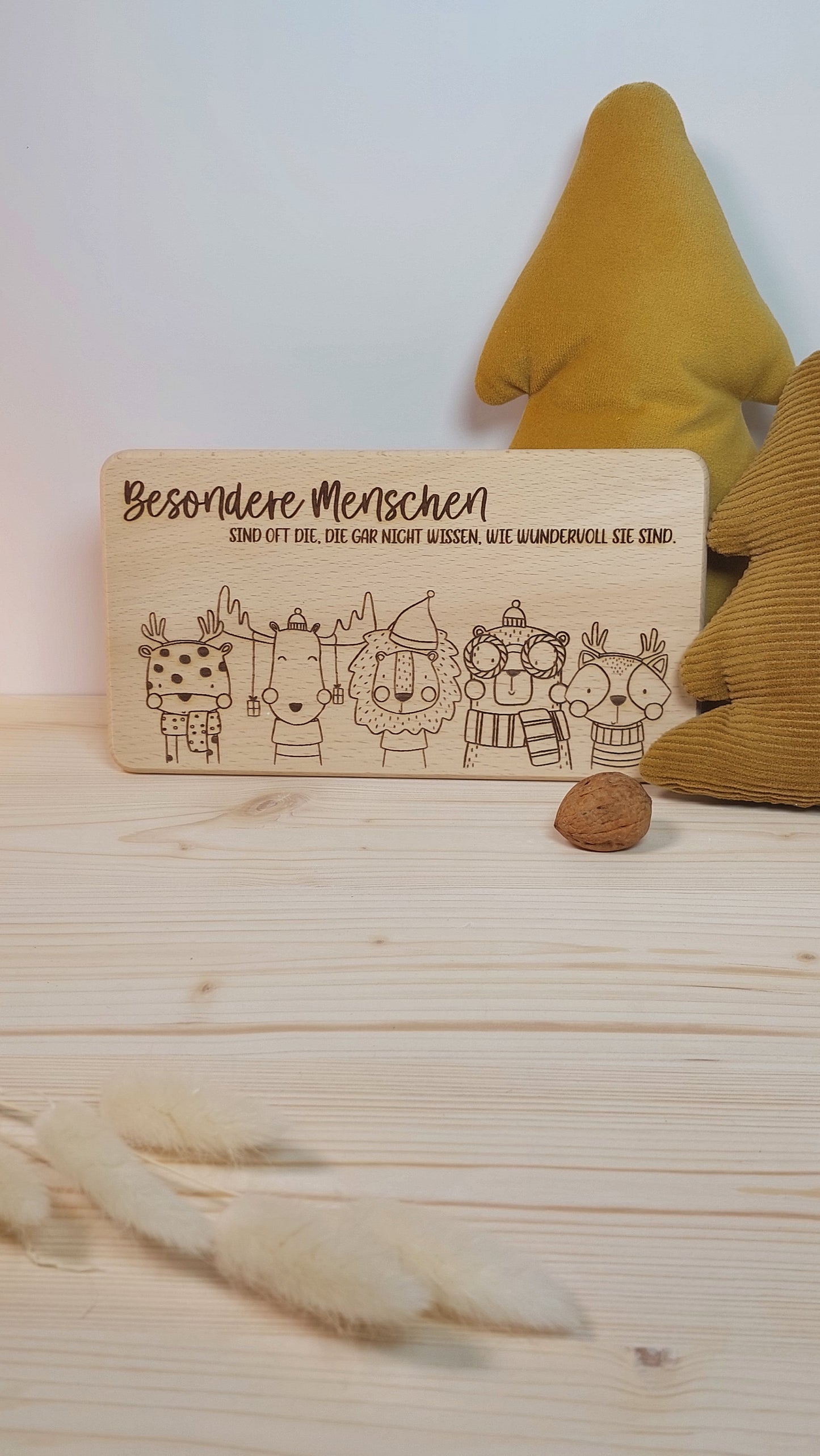 Brettchen personalisiert | Geschenk zu Weihnachten | Buche Vollholz