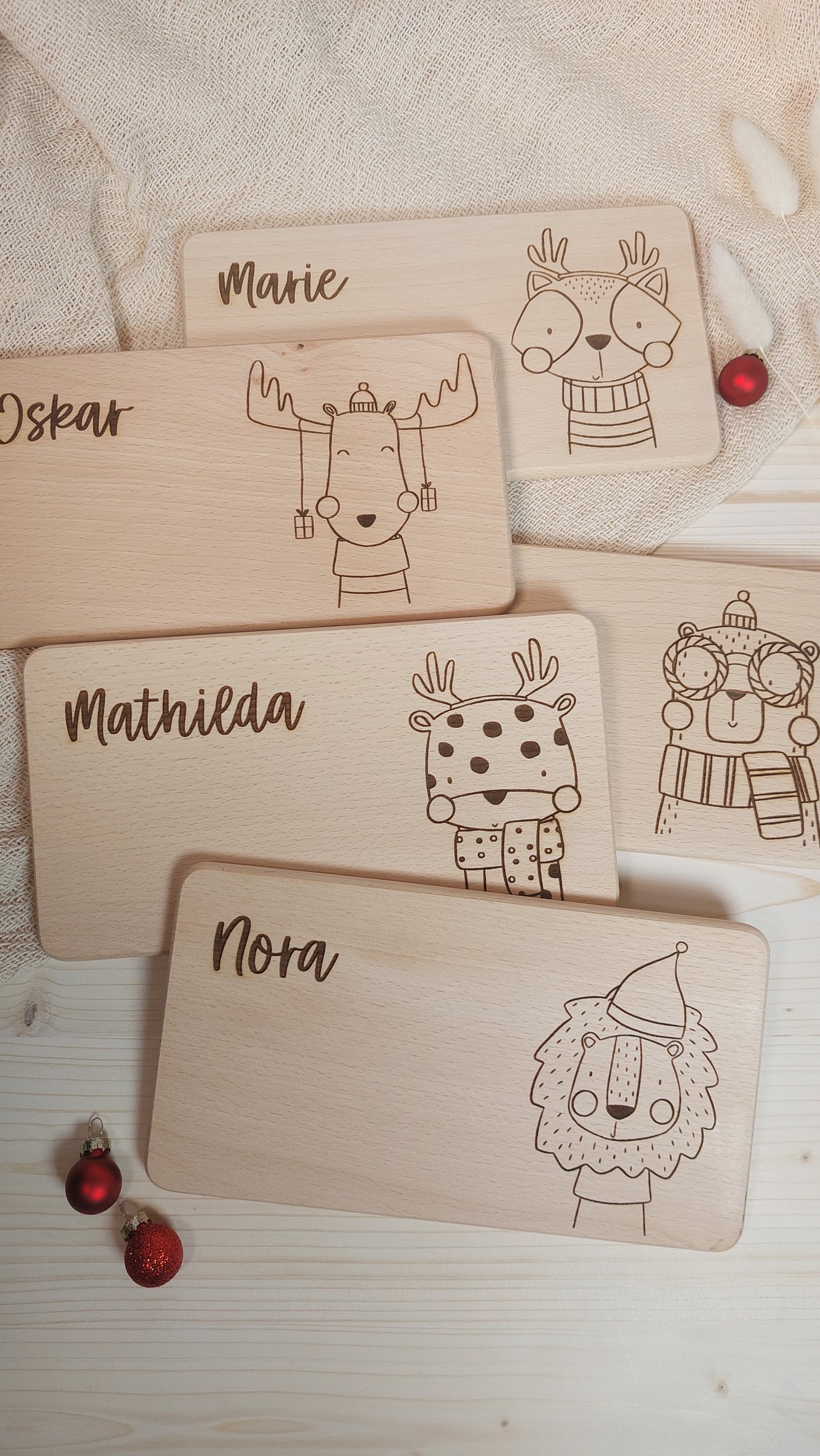 Brettchen personalisiert | Geschenk zu Weihnachten | Buche Vollholz
