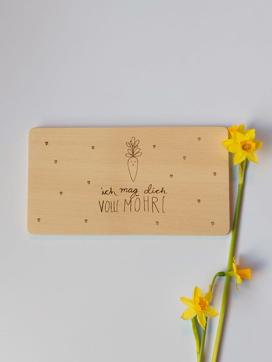 Brettchen "Ich mag dich volle Möhre" Ostern Geschenk