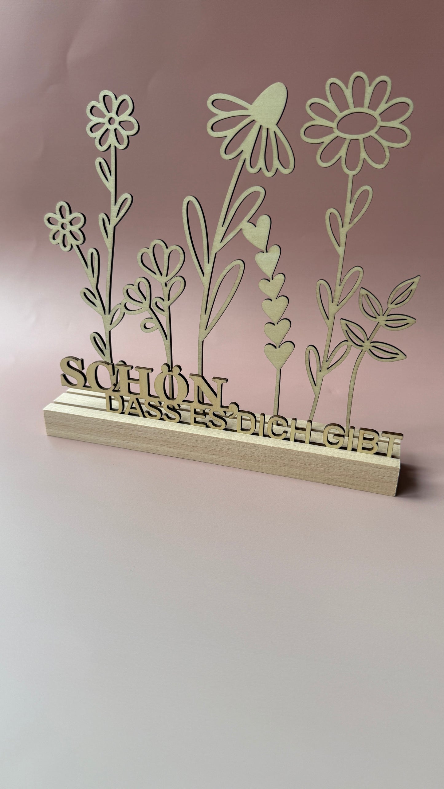Blumen in Halterung zweizeilig Schön, dass es dich gibt