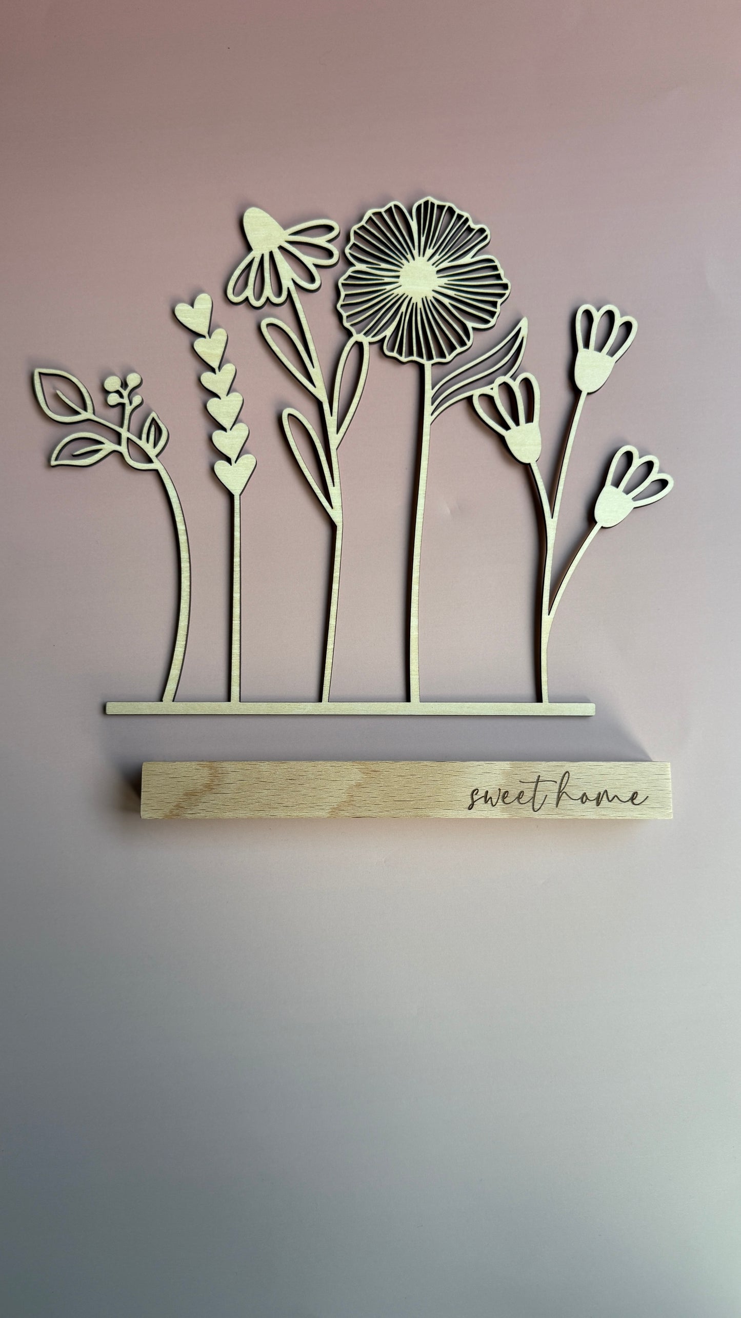 Holzblumen mit Halterung Aufbau