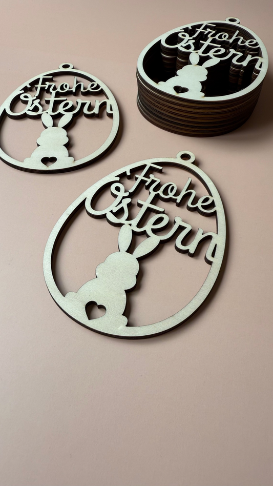 Anhänger „Frohe Ostern“ | Ei | 4er Set